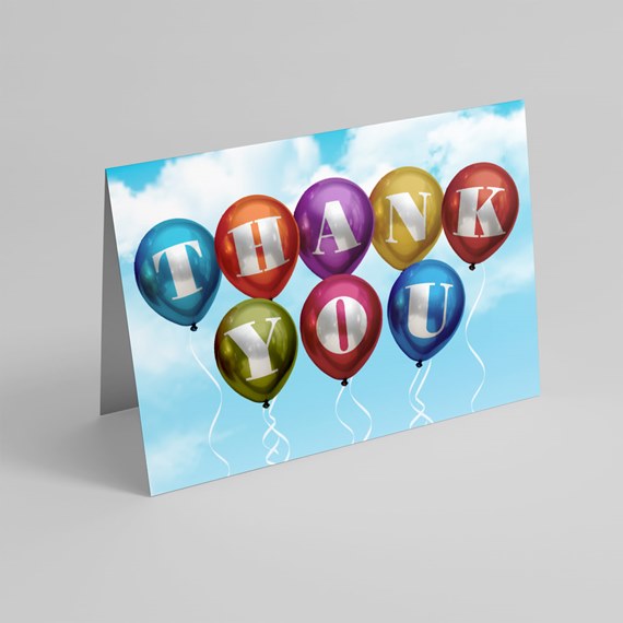 colorful balloons with thank you text