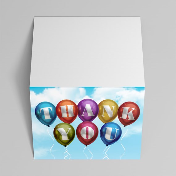 thank you card with balloons