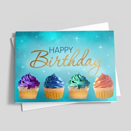Sparkle Cupcakes Birthday Card