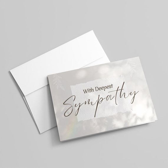 sympathy card design with customizable text area