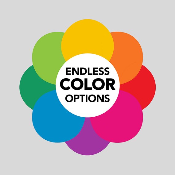 colorful circular design with text placeholder