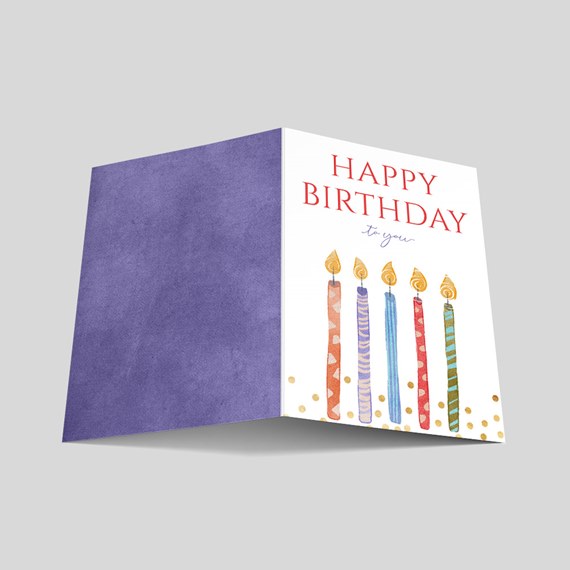 birthday card with candles 