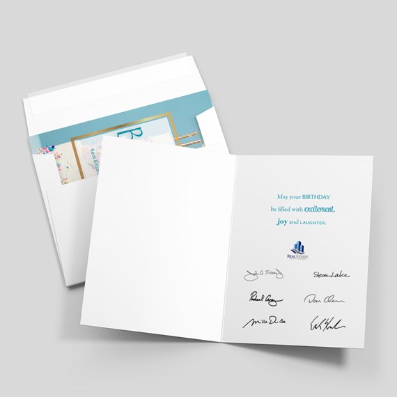 birthday card with white interior