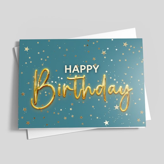 birthday card with text and star design