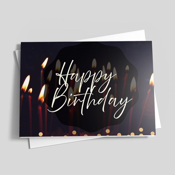 birthday card with candles and text placeholder