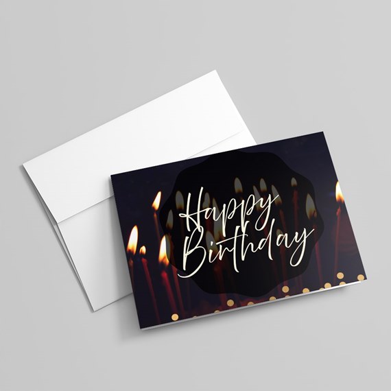 birthday card with candles and text placeholder
