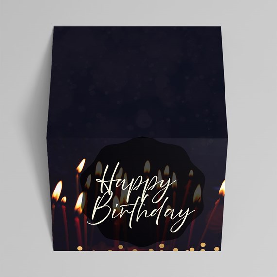 birthday box with candle design and text placeholder