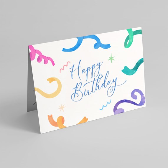 birthday card with colorful design and text