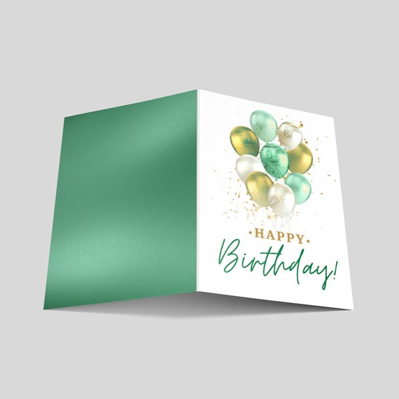 birthday card with balloons and text
