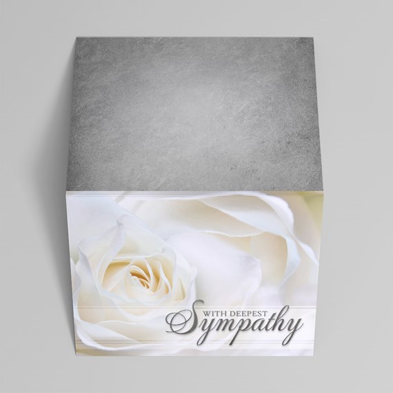 decorative box with rose design and sympathy text
