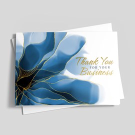 Blue and Gold Floral Appreciation Card