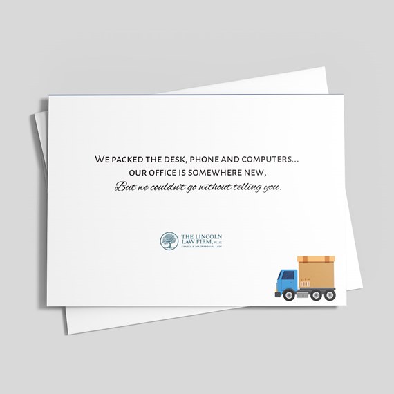 card with delivery truck illustration and text
