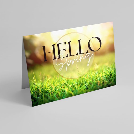 greeting card with spring theme and text placeholder
