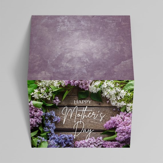 floral box design for Mother's Day with wooden background