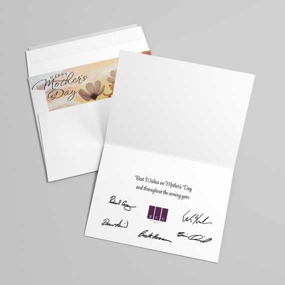 greeting card with floral design and customizable text area