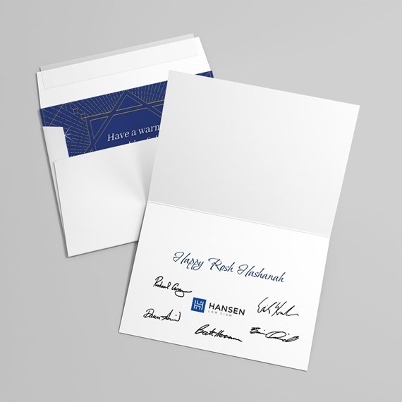 white interior of a folded card