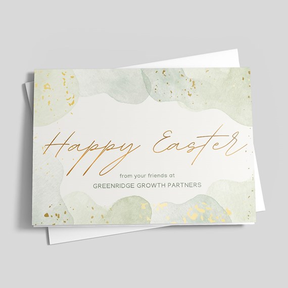 greeting card with watercolor design and text