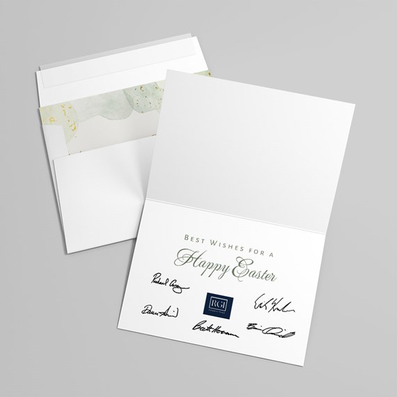 greeting card with customizable text area and photo placeholder