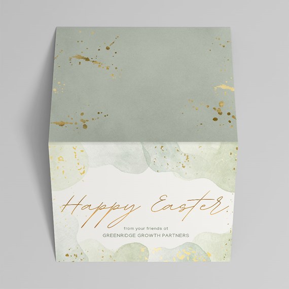 greeting card with watercolor design and photo placeholder