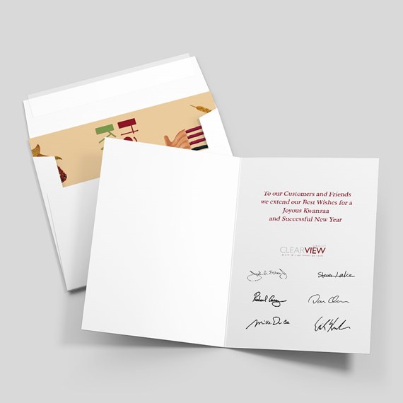 greeting card with decorative elements and message