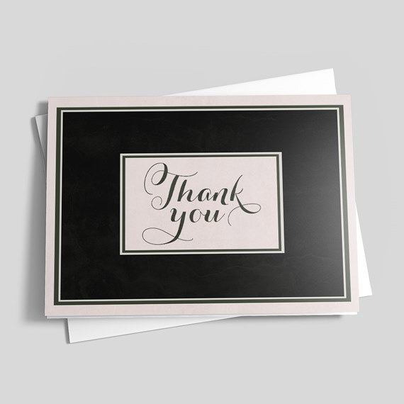 thank you card with decorative border