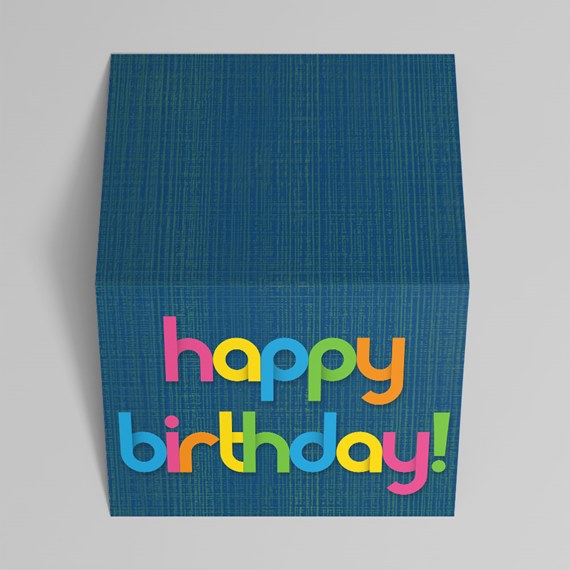 colorful birthday gift box with text