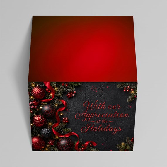greeting card with holiday design and text