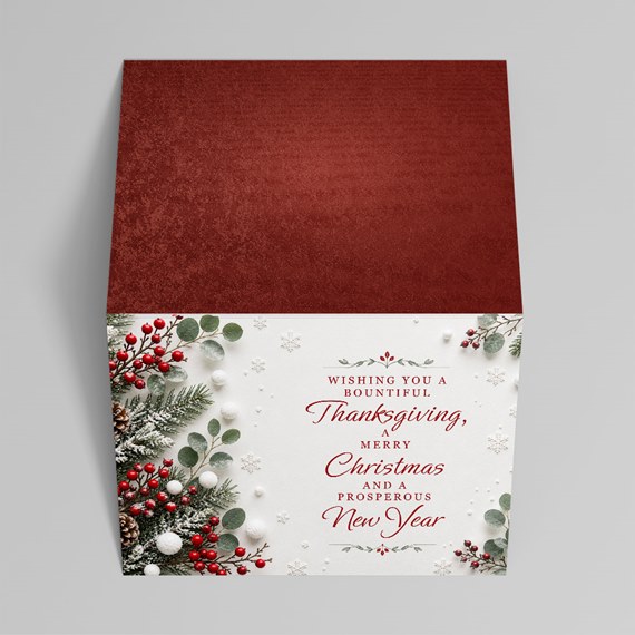 holiday greeting card with photo area