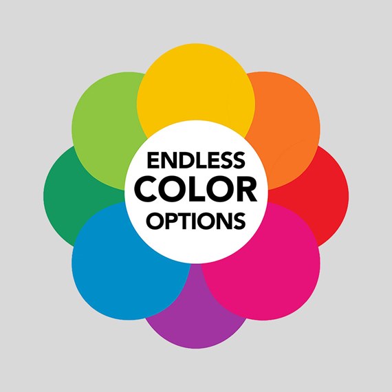 colorful circle design indicating choice of colors