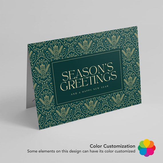 intricate patterned greeting card with customizable text area