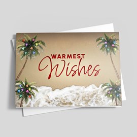 Colorful Palm Trees Holiday Card