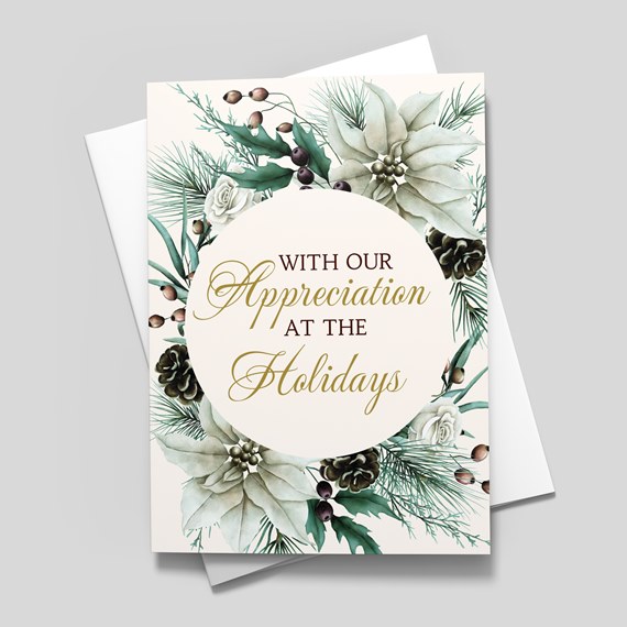 floral design card with photo placeholder