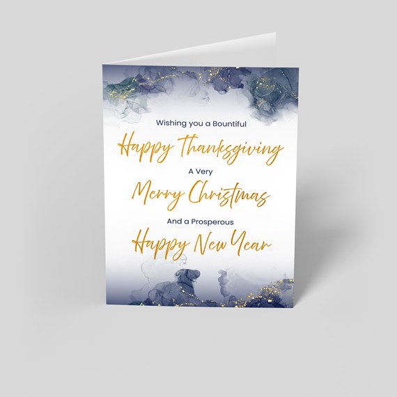watercolor greeting card with holiday wishes