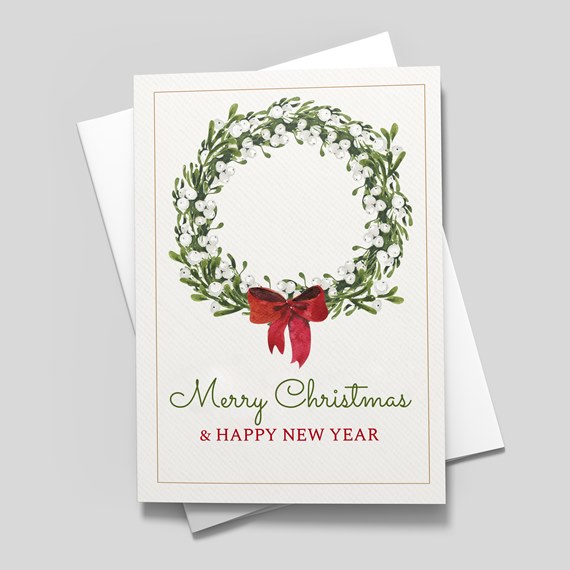 wreath design with text, customizable text area