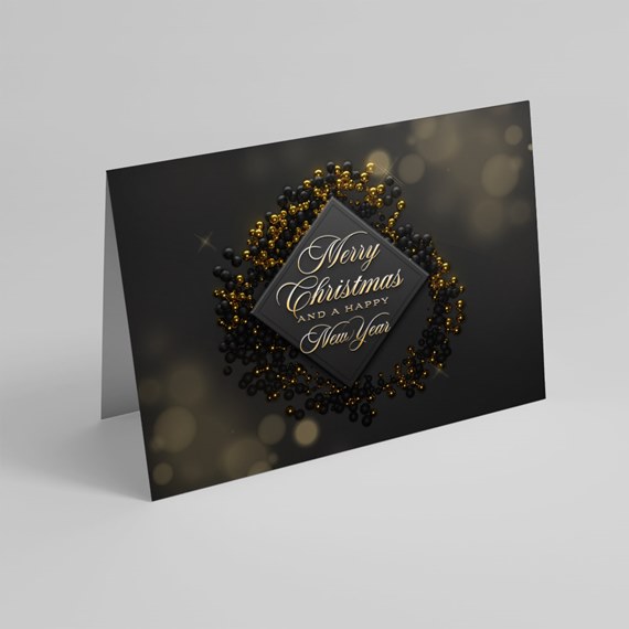 holiday greeting card with photo area