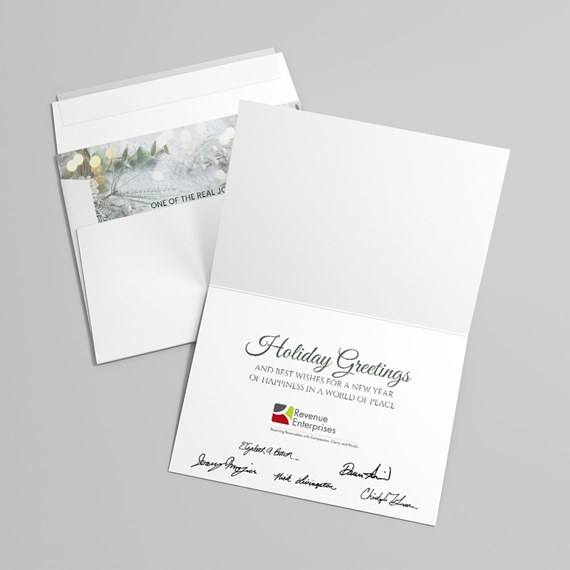 holiday greeting card with customizable text area