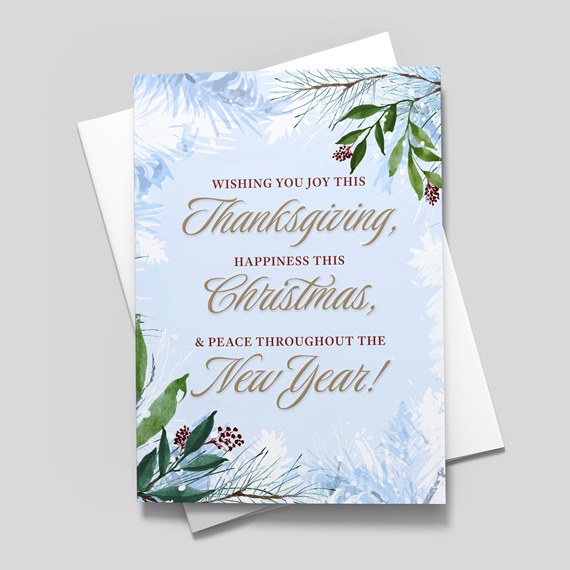 greeting card with floral design and customizable text area