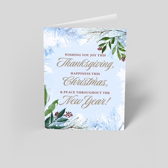 greeting card with foliage and text