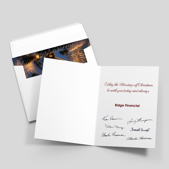 greeting card with decorative envelope and printed message