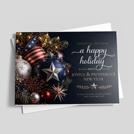 Red White & Silver Holiday Card
