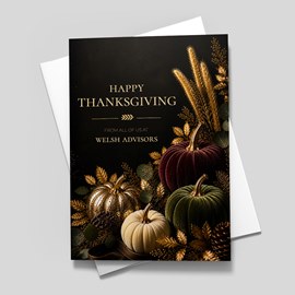 Bountiful Gold Foliage Thanksgiving Card