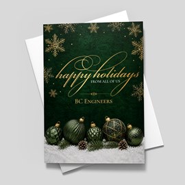 Emerald Ornaments Christmas Card