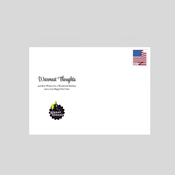 greeting card with text and logo placeholder