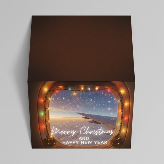 card with photo placeholder and festive text