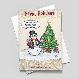 Snowman Finances Holiday Card