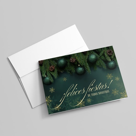 festive card design with holiday elements and text