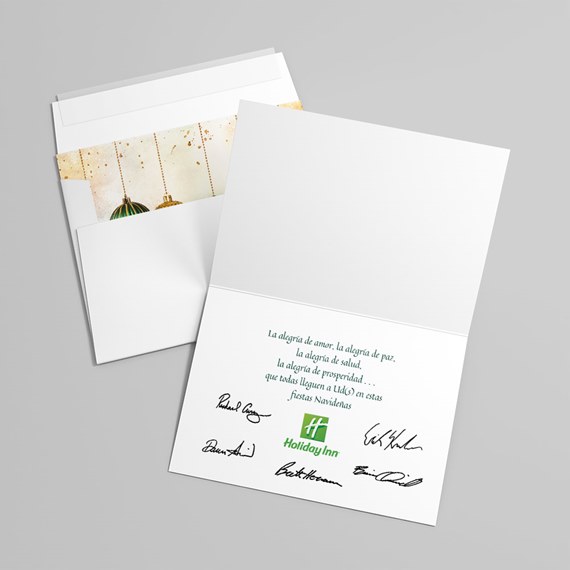 greeting card with decorative envelope and printed text