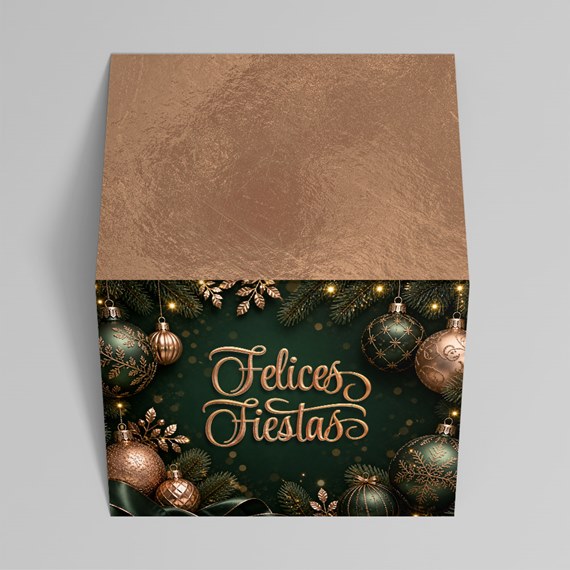 decorative gift box with holiday design and customizable text area