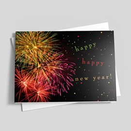 Colorful Fireworks New Year Card