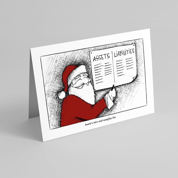 Santa Claus with a chart, customizable text area
